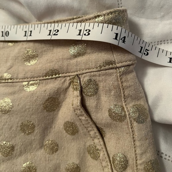 ANTHROPOLOGIE linen shorts with metallic polka dots, 25, generous. - Picture 4 of 8